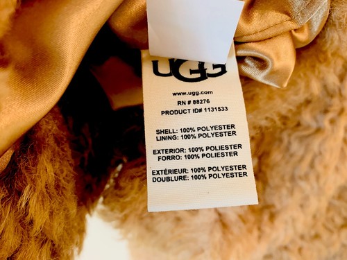 Ugg Tammie Faux Fur front snaps closure long vest camel brown NWT size L $168.00 - Picture 8 of 8