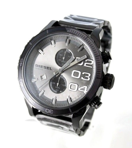 DIESEL Herrenuhr Armbanduhr DZ4314 Double Down Chronograph grau