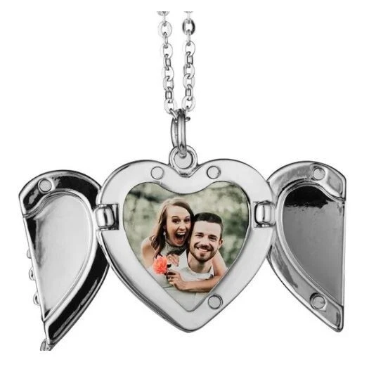 Collana girocollo Ciondolo Alì D' Angelo cuore unisex con foto idea 🎁REGALO - Immagine 4 di 4