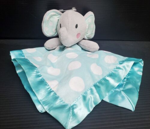 Circo Blue Polka Dot Elephant Lovey Security Blanket - Afbeelding 1 van 3