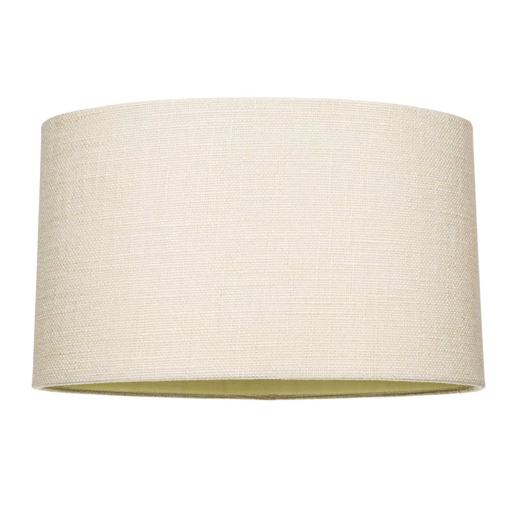 Contemporary and Sleek Cream Linen Fabric Oval Lamp Shade 60w Maximum by Happ...