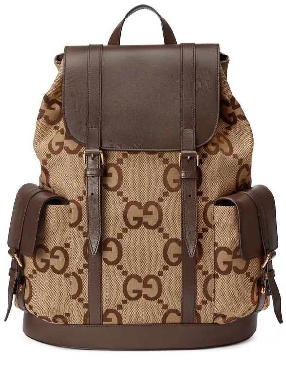 $3100 NEW Gucci Jumbo GG Backpack Bag Web Logo Brown Leather $3100 NEW Gucci Jumbo GG Backpack Bag Web Logo Brown Leather