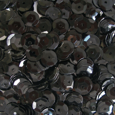 Sequins Black 8mm Round Cup ~400 or ~4,750 pieces Loose High Quality