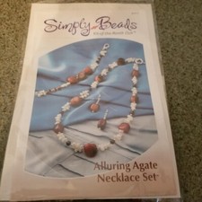 Annie s Simply Beads Kit Of The Month Alluring Agate Necklace Set BD015 NEW