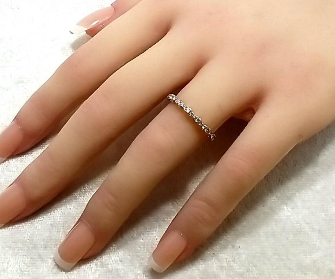 Zac Posen 1/3 TCW Diamond 14k Rose Gold Wedding Stackable Band