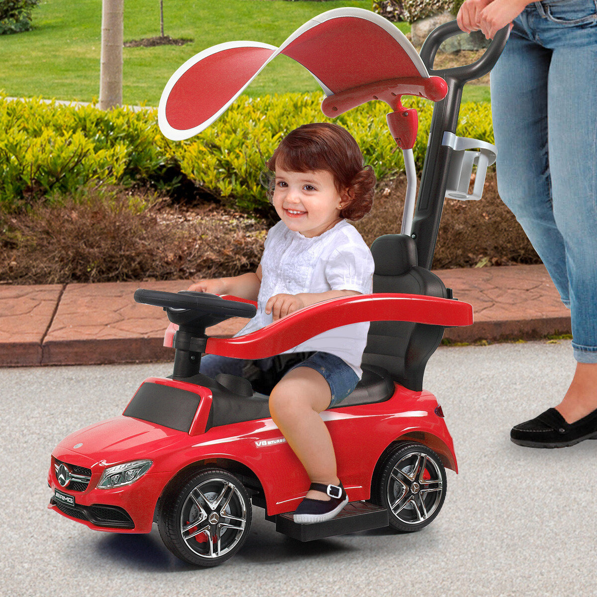 mercedes 3 in 1 push car