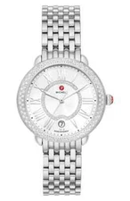New Limited Edition MICHELE Serein With Silver Sunray Dial Diamond Ladies Watch