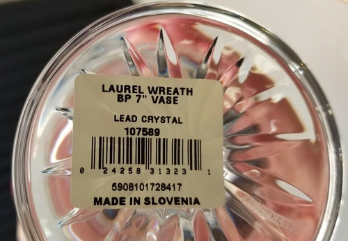 Jarrón Waterford Crystal Laurel Wreath BP 7" #107589W en caja con etiquetas - Imagen 13 de 13