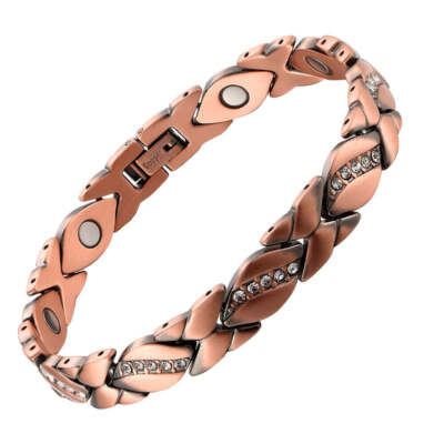 Copper Crystal Magnetic Bracelet Women Balance Energy Power Valentine Gift 4 her