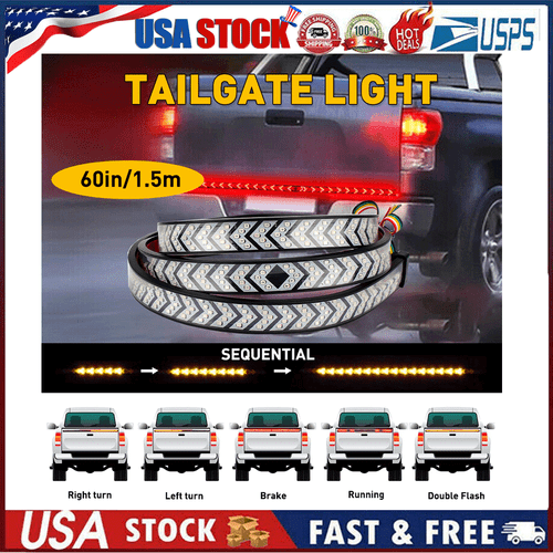 For Chevrolet Silverado 1500 60" Car Tailgate LED Light Strip Bar Brake Turn - Picture 13 of 16