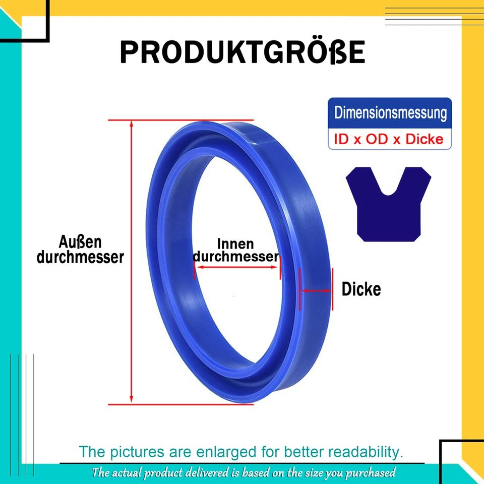 Öldichtung Hydraulik Kolben Dichtung Polyurethan UHS/UN ID 4-18mm Höhe 4-10mm - Bild 2 von 4