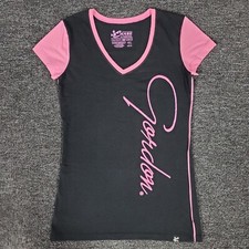 Jeff Gordon Top Womens XS Black #24 Chase Authentics Short Sleeve V Neck Shirt