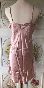 LISE CHARMEL SILK MAUVE PINK SPAGHETTI STRAP NIGHTIE PEIGNOIR GOWN SLIP ITALY 12