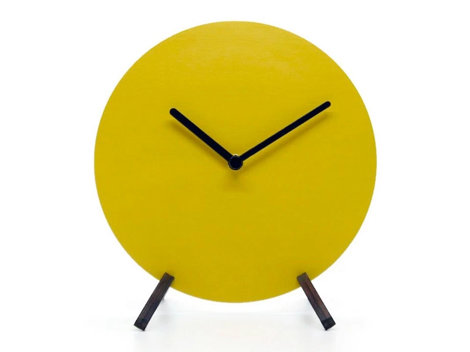 Reloj de mesa y escritorio analógico silencioso de madera para dormitorio - Reloj de diseño elegante Foto 2 de 4