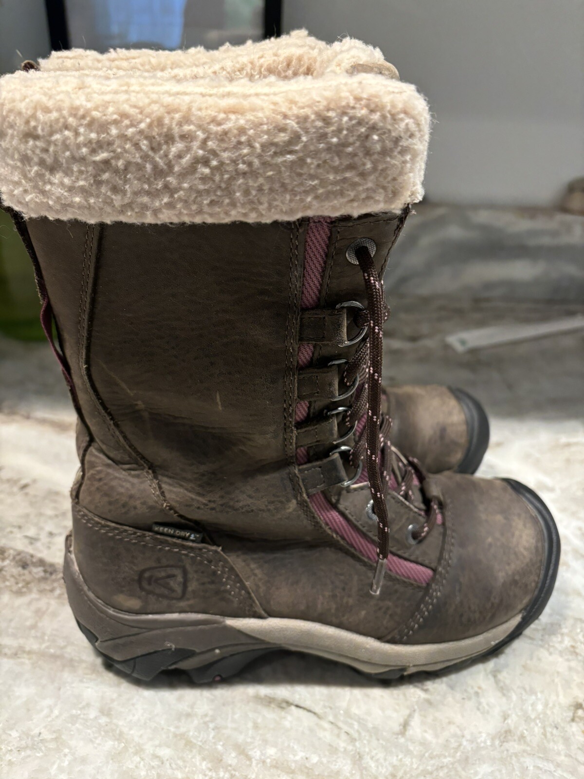 Stivali Keen Tg 6 Hoodoo Alti Lacci Impermeabili Invernali Escursionismo Campeggio Donna Marrone