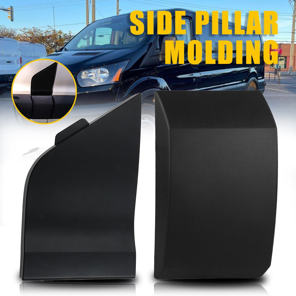 FOR 2015-2019 Ford Transit Fuel Door Gas Hatch Cap Cover & Moulding Trim BLACK