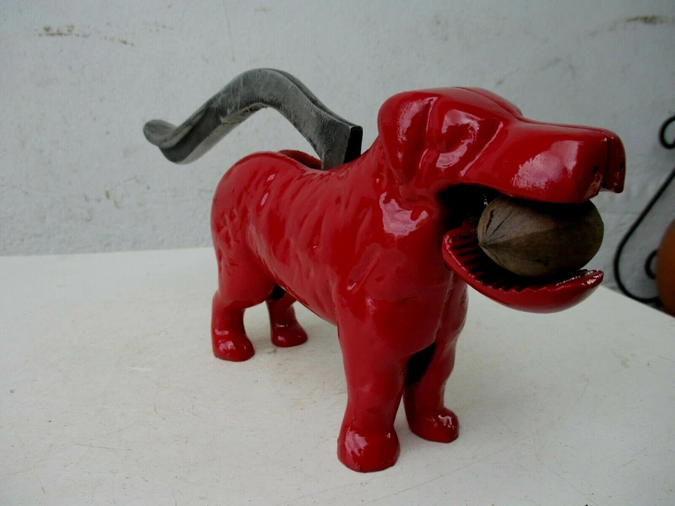Vintage Strong Nut Cracker in Iron Lever Nutcracker Press Dog Painting Replaced  - Image 2 of 4