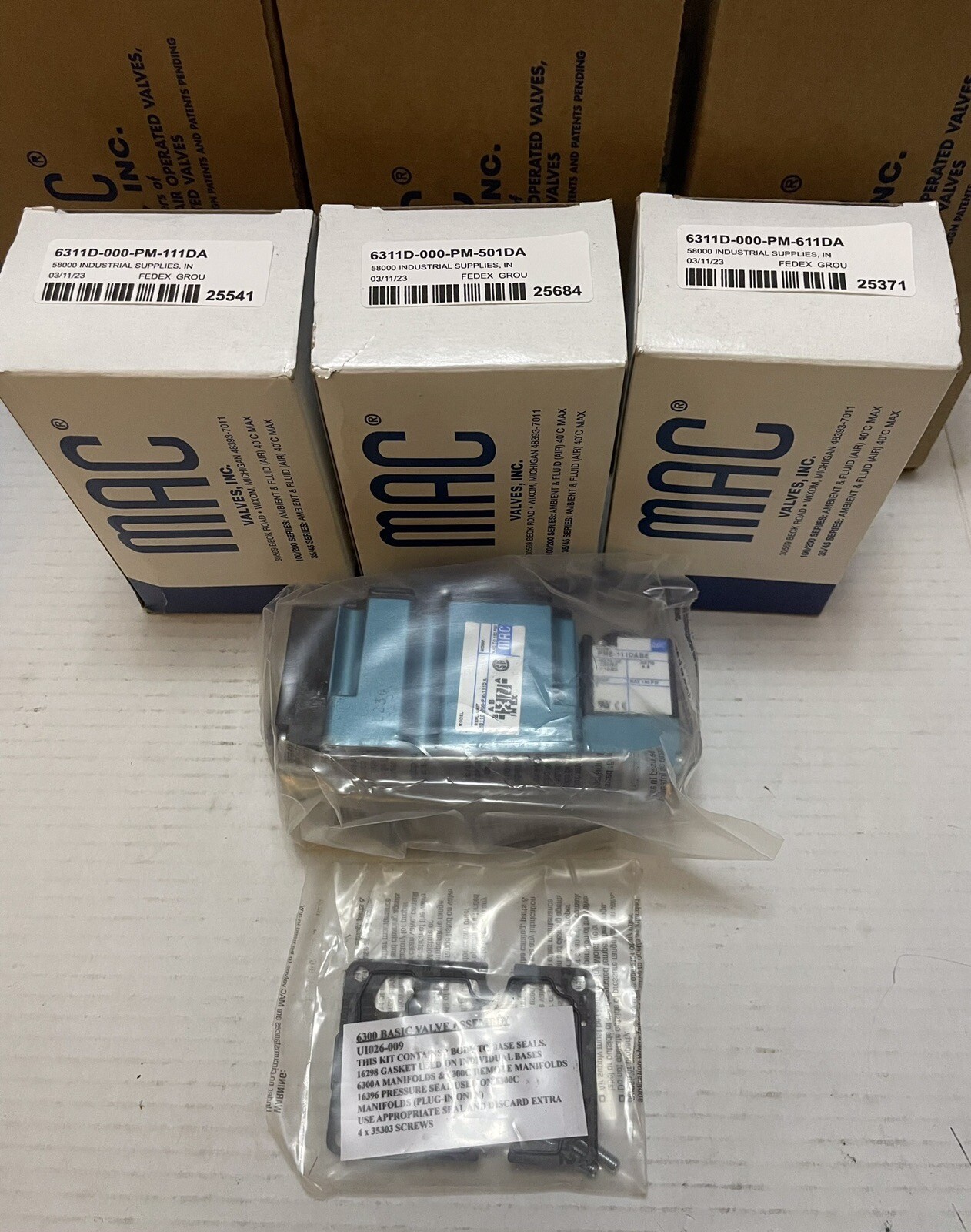 MAC Valves Inc. 6311D-000-PM-111DA Solenoid Valve NEW!! Ships Same Day!!