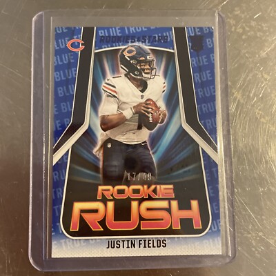 2021 Panini Rookies & Stars - Rookie Rush True Blue #RR-4 Justin Fields /49 (RC)