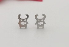 Halloween Little Ghost Stud Earrings in 925 Sterling Silver