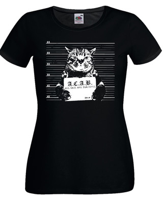 Katze T-Shirt All Cats Are Beautiful Meuw schwarz weiß Herren Damen 100% Baumwolle