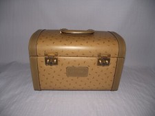 Vanity de toilette "LANCEL" en toile beige monogrammée