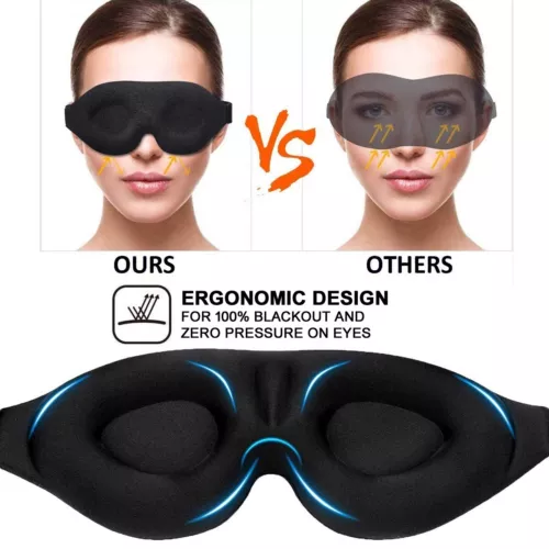 6PCS 3D Travel Eye Mask Sleeping Soft Padded Blackout Cover Rest Blindfold US - Picture 5 of 12