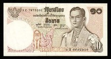 THAILAND - THAILAND - 10 Baht (1969) P.83a TTB / VF