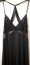 I.n.c. International Concepts Sexy Lace Long Nightgown - Deep Black Size XXLarge