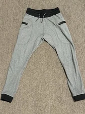 Bylt Mens M Premium Jogger Pants Pull On Drawstring Lounge Gusset Grey Stretch 