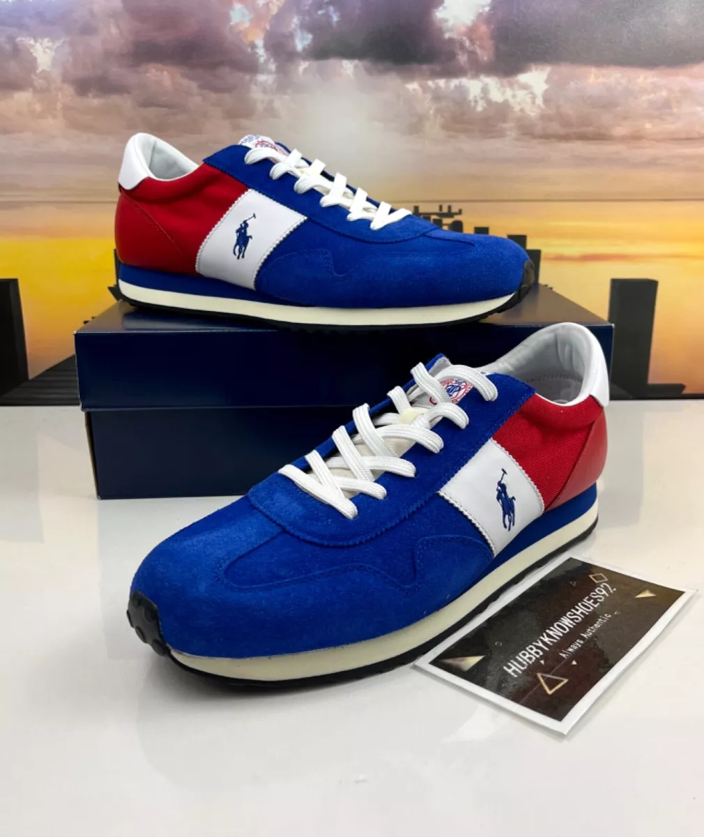 Polo Ralph Lauren Train 85 Zapatos Retro Azul Rojo Blanco EE. UU. Para Hombre Talla 8.5 11