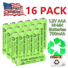 16x AAA 1.2V Ni-MH Rechargeable Battery 700mAh for Solar Lights Lawn Lamp USA