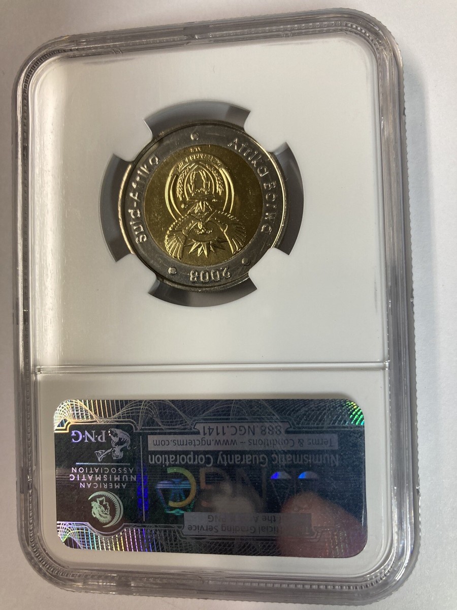 A2) 2008 S NGC MS 66 Africa 5R Mandela 90th Birthday Collector