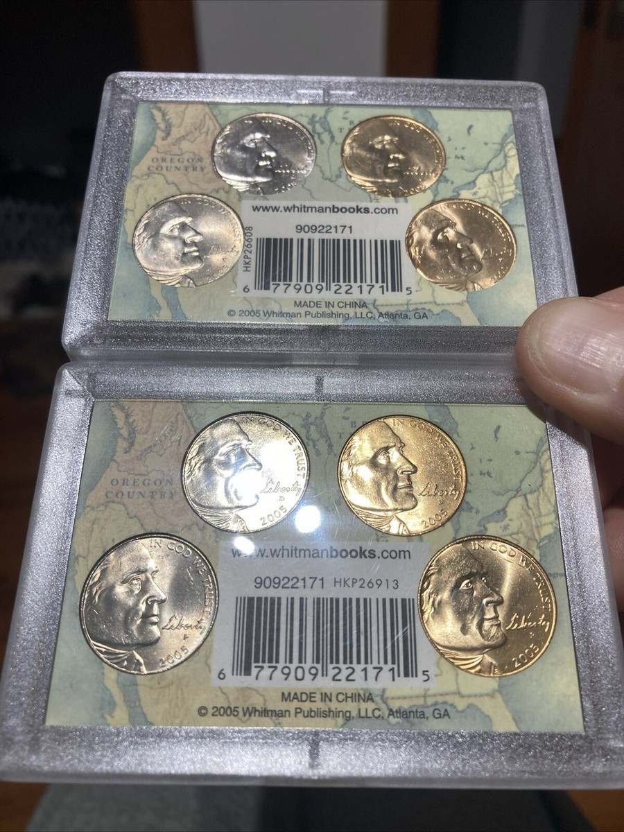 2004 & 2005 Westward Series 8 Nickel Set. 4 Gold In Color Plated