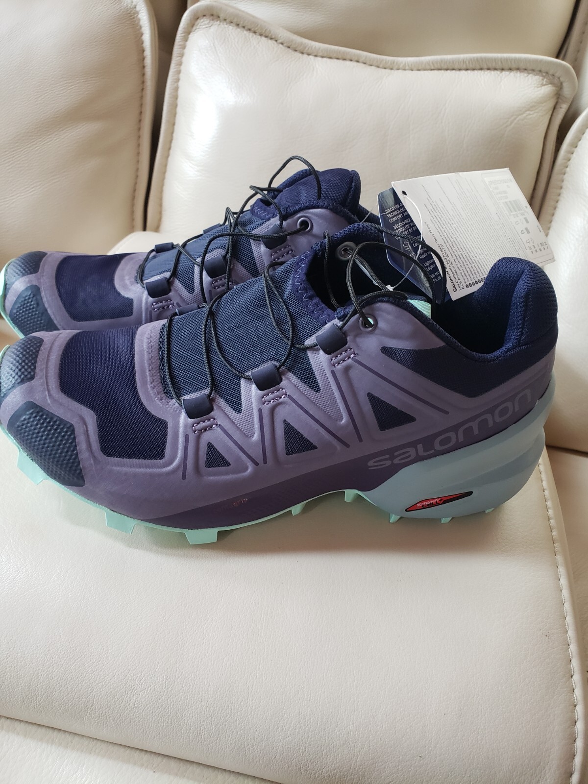 Salomon SpeedCross 5 W scarpe da trekking trail running donna sera blu cadetto yucca