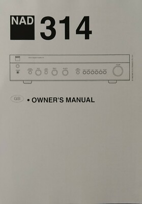 NAD 314 - Stereo integrierter Verstärker - Bedienungsanleitung - BENUTZERHANDBUCH 