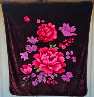 ROSE FLOWERS FLORAL ROSES FLOWER QUEEN SIZE BLANKET BEDSPREAD