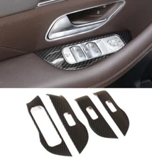 Gloss Carbon Fiber Print Window Lift Panel Cover Fits 20-25 W167 GLE350 GLE580