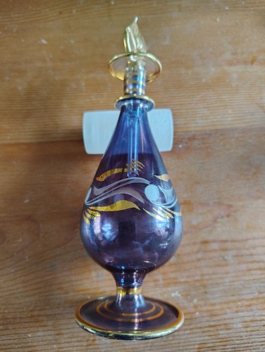Pozioni antiche vintage ~ bottiglia di tintura - viola e oro - Foto 3 di 7