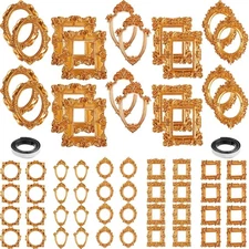 Mini Gold Magnetic Picture Frames, 60 Pcs Vintage Resin Tiny