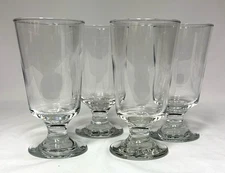 Libbey Embassy 8 oz Footed Hi-Ball Glasses – Set of 4, Clear, Highball CLEAN