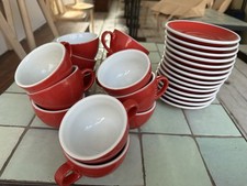 14x ACME Rata Red Cappuccino cups with saucers 190ml - set of 14