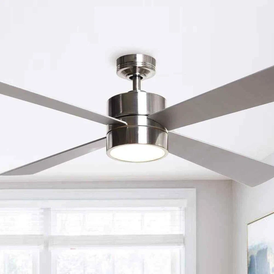 matrix decor 52" LED Brushed Chrome Ceiling Fan with Light Kit & Remote Control - Image 3 of 4