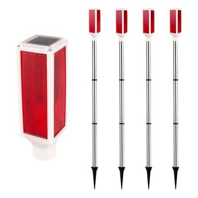  Solar Lights Outdoor, Waterproof Driveway Markers Reflective Warning Flash 