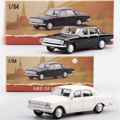 Perka 1:64 Schwarz/Weiß GAZ Volga M24 Druckguss-Metallauto-Modell