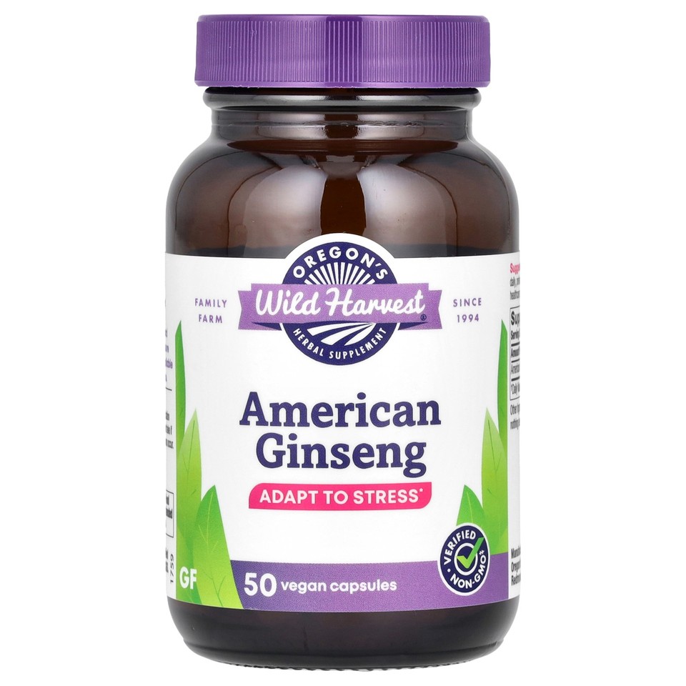 American Ginseng, 50 Vegan Capsules (500 mg per Capsule)