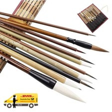 11 teiliges Kalligraphie-Pinsel mit Aufbewahrungstasche traditionelle Chinesisch