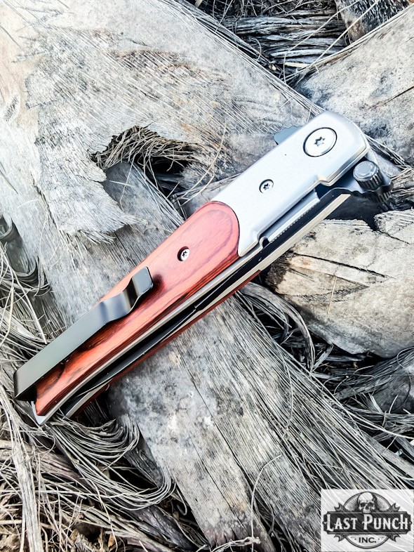 8.75" Stiletto Style Stainless Steel Blade Spring Assisted Folding Knife With P