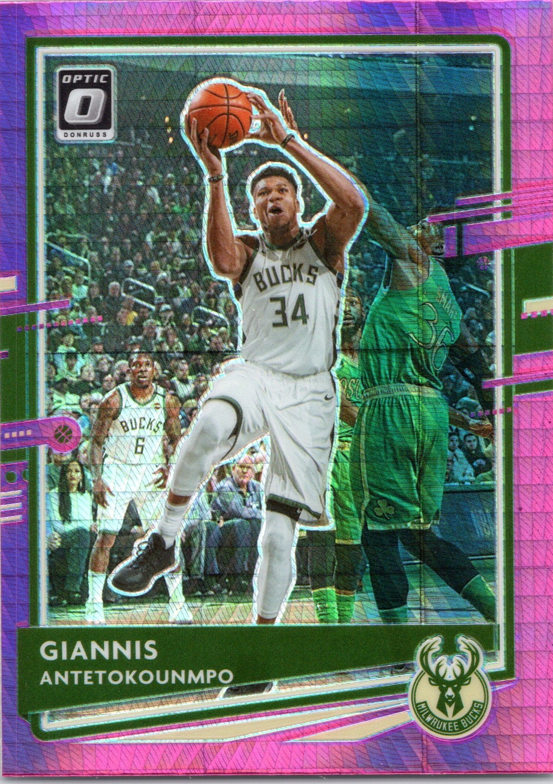 2020-21 Donruss Optic Giannis Antetokounmpo Hyper Pink #29 Bucks