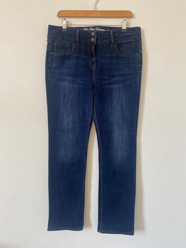 Next Jeans 14 High Waist Enhancer Blue Denim Pockets Straight Leg W34 L31